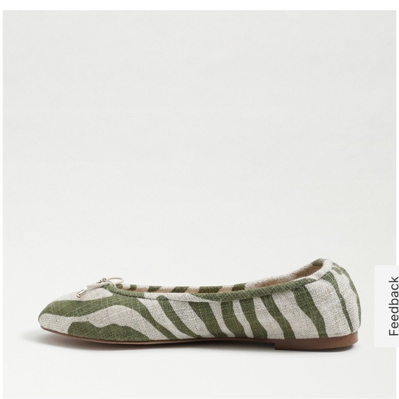 Sam Edelman Felicia green zebra linen ballet flats size 6 - Picture 2 of 8